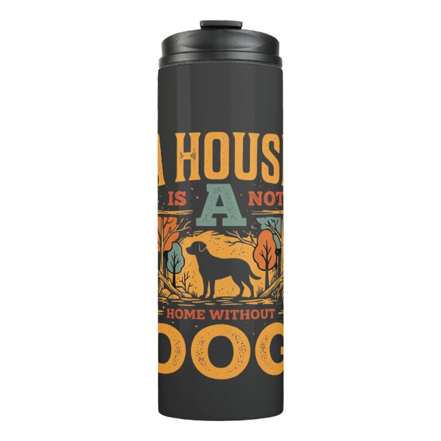 Hundeheim Vintage-Haus Thermosbecher (Vorderseite)