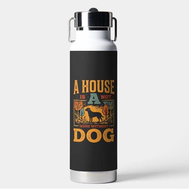 Hundeheim Vintage-Haus Trinkflasche (Vorderseite)