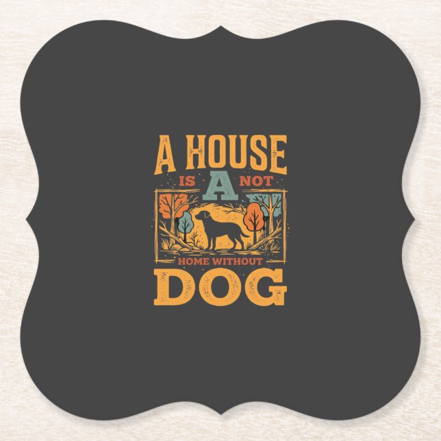Hundeheim Vintage-Haus Untersetzer (Vorderseite)
