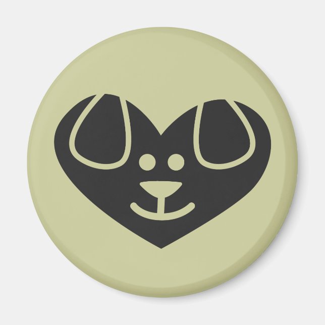 Hundeherz 2 Magnet (Vorne)