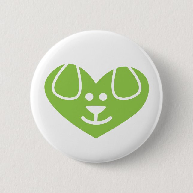 Hundeherz Grüne Taste Button (Vorderseite)