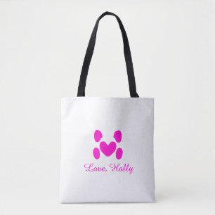 Hundeherz Pfote rosa Haustier Name Text Tier Katze
