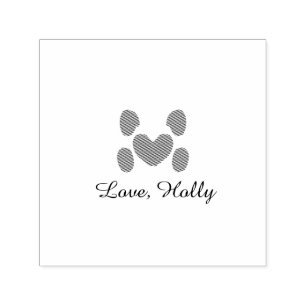 Hundeherz Pfote rosa Haustier Name Text Tier Katze Permastempel