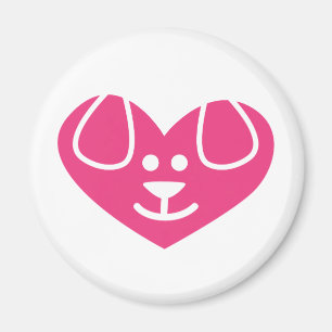 Hundeherz Rosa Magnet