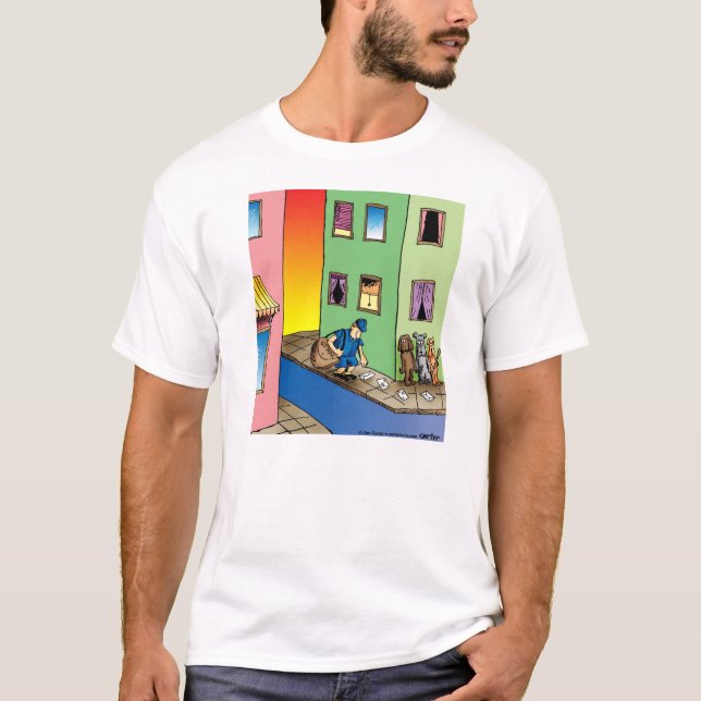 Hundehinterhaltmailman-Cartoon-T - Shirt (Vorderseite)