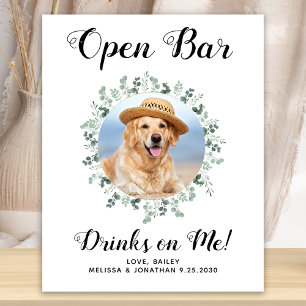 Hundehochzeit offene Bar Benutzerdefinierte Foto-D Poster