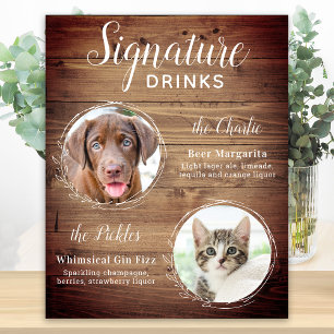 Hundehochzeit Signature-Drinks Benutzerdefinierte Poster