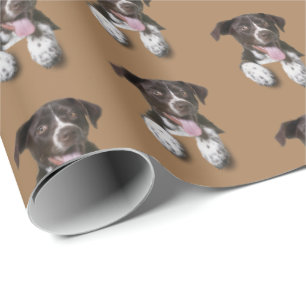 Hundehund auf braun geschenkpapier