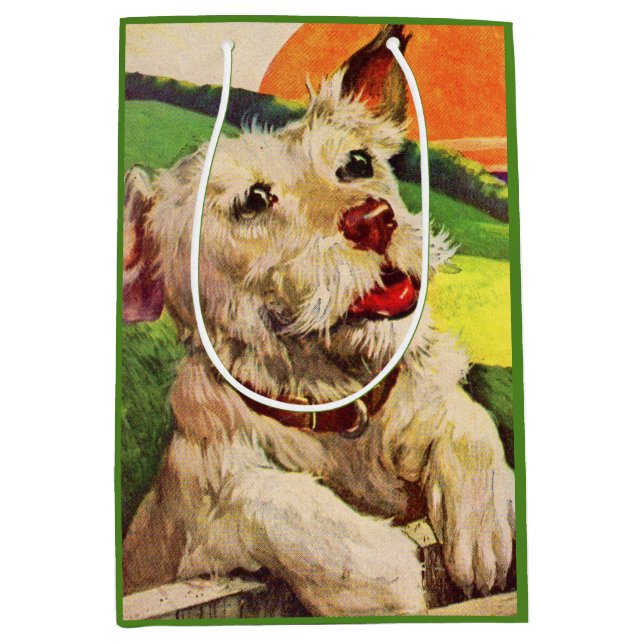 Hundehund Mittlere Geschenktüte (Vorderseite)