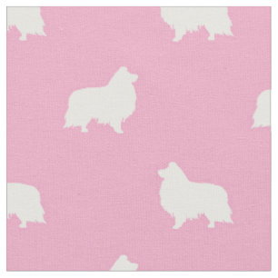 Hundehund Silhouette rosa Stoff
