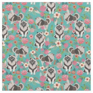 Hundehund Vintag floral türkis Stoff
