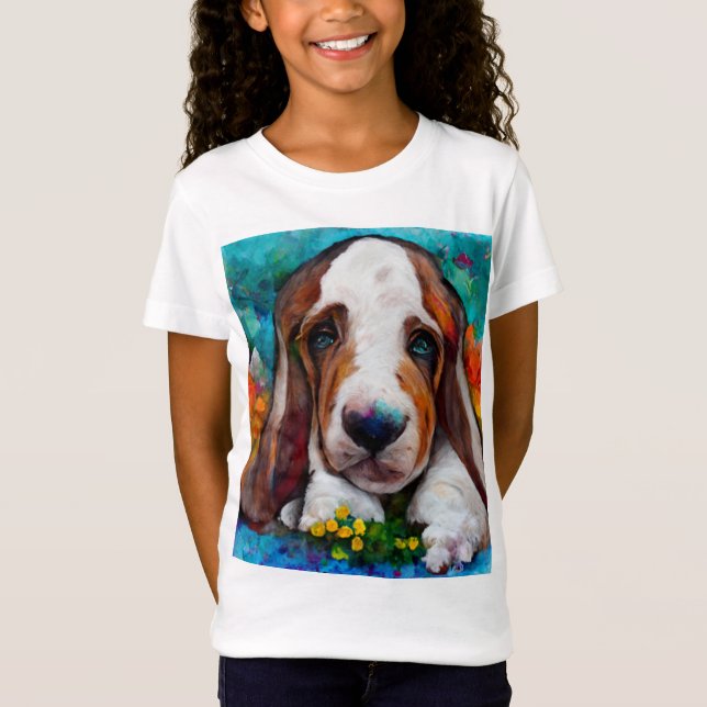 Hundehunde im Basset-T - Shirt (Vorderseite)