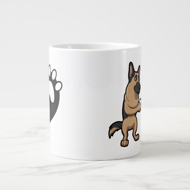 Hundehunde und Kaffee am Morgen Jumbo-Tasse (Vorderseite)
