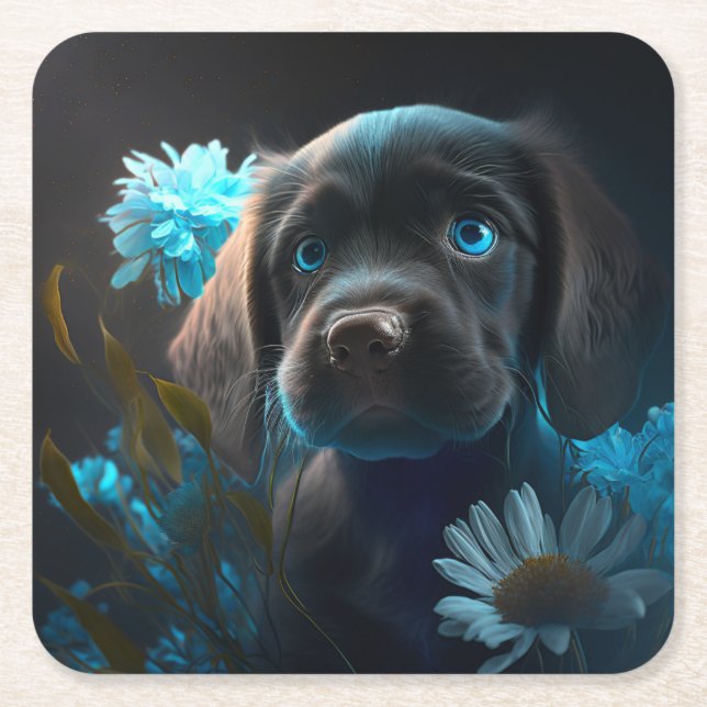 Hundehütte Rechteckiger Pappuntersetzer (Vorderseite)