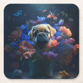 Hundehütte Rechteckiger Pappuntersetzer