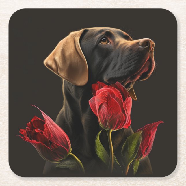 Hundehütte Rechteckiger Pappuntersetzer (Vorderseite)