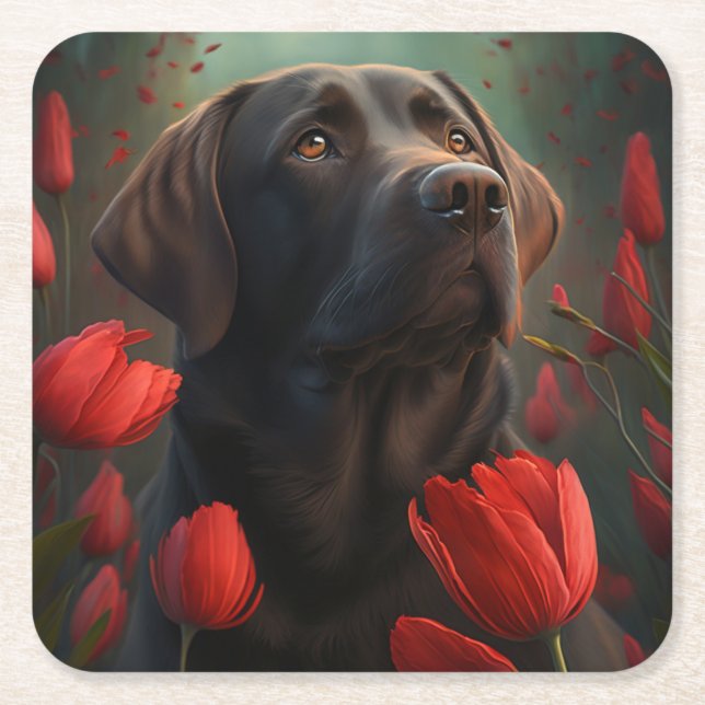 Hundehütte Rechteckiger Pappuntersetzer (Vorderseite)