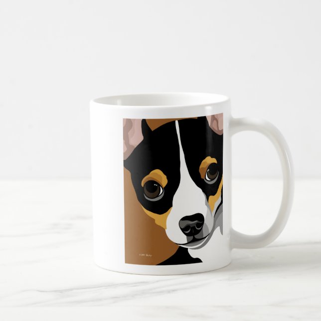 Hundeillustrations-Porträt Kaffeetasse (Rechts)