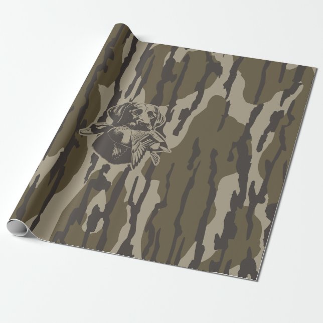 Hundejäger mit Hundeschwald-Camouflage Geschenkpapier (Ungerollt)