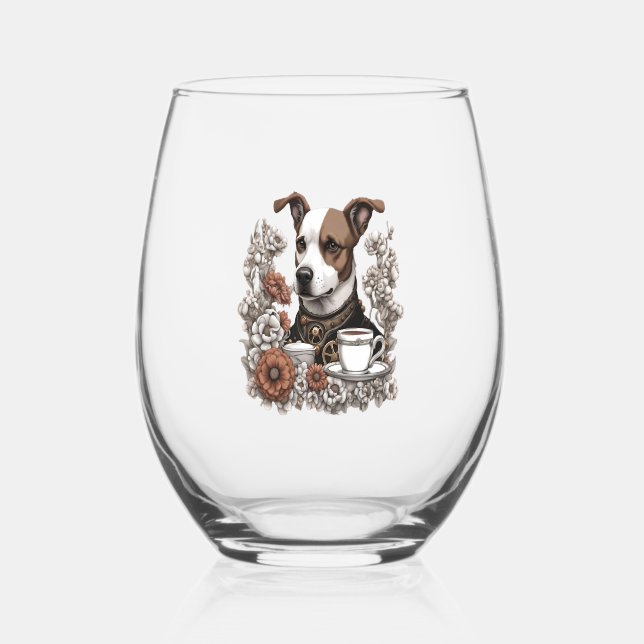 Hundekaffee Weinglas Ohne Stiel (Vorderseite)