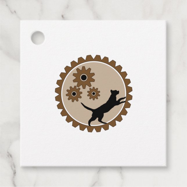 Hundekäfig mit Rädern Geschenkanhänger (Vorderseite)