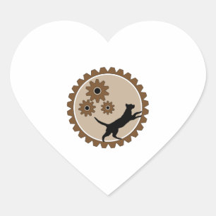 Hundekäfig mit Rädern Herz-Aufkleber