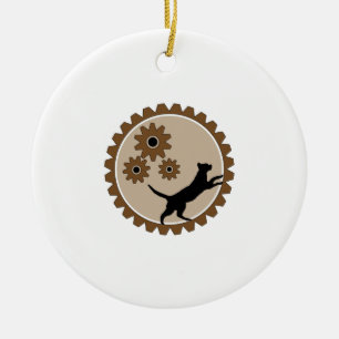Hundekäfig mit Rädern Keramik Ornament