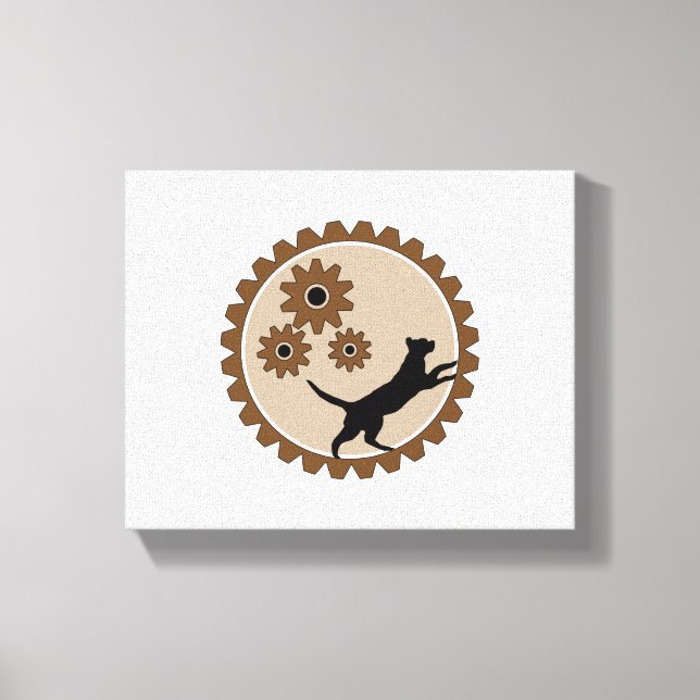 Hundekäfig mit Rädern Leinwanddruck (Vorderseite)