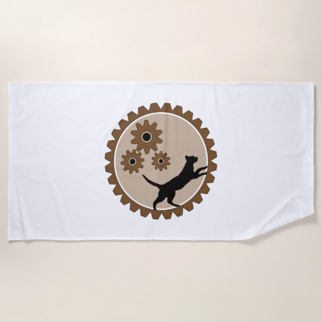 Hundekäfig mit Rädern Strandtuch (Vorderseite)