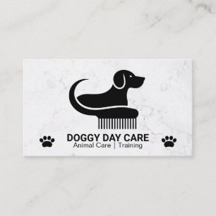 Hundekamm-Logo Pfote Visitenkarte
