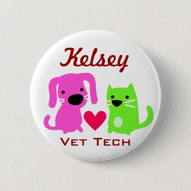 Hundekatzen-u. Herz-Tierarzt-Technologie Button (Vorderseite)