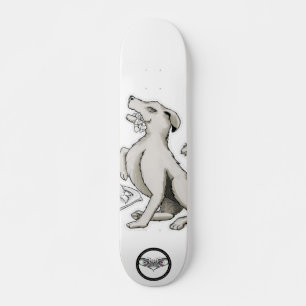 Hundekissen beißender Cartoon zeichne Skateboard