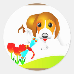 Hundekleber. Runder Aufkleber