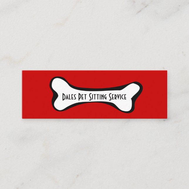 Hundeknochen-Grafik-Visitenkarte Mini Visitenkarte (Vorderseite)