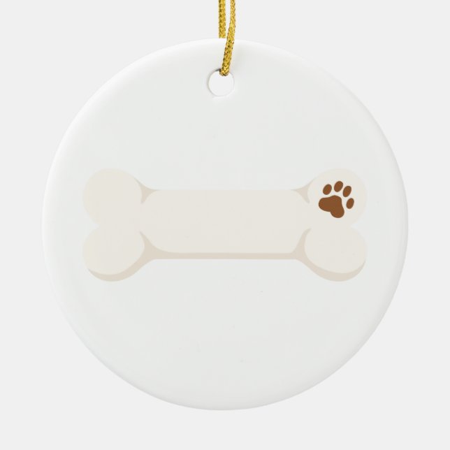 Hundeknochen Keramik Ornament (Vorne)