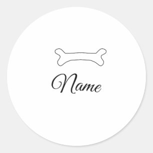 Hundeknochen mit Hundename Foto individuell person Runder Aufkleber
