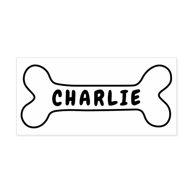 Hundeknochen mit personalisierter Namensunterschri Gummistempel (Prägung)
