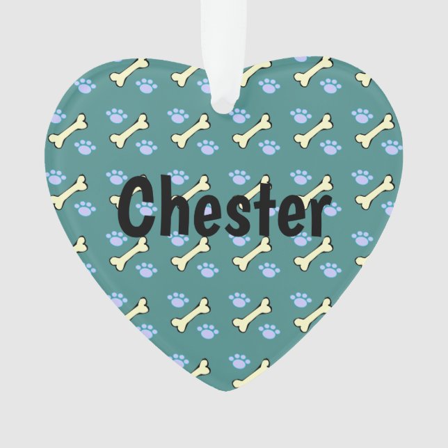 Hundeknochen & Paw Paws Pads Ihre Hunde Zierde Ornament (Vorderseite)