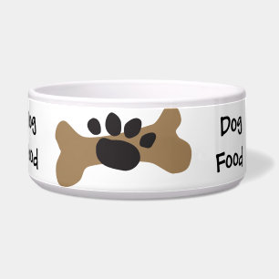 Hundeknochen u. Tatzen-Druck Napf