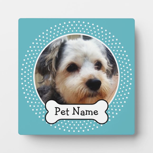 Hundeknochen und Blue Polka Dot Foto Rahmen (Vorderseite)