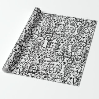 Hundekopfmuster Geschenkpapier