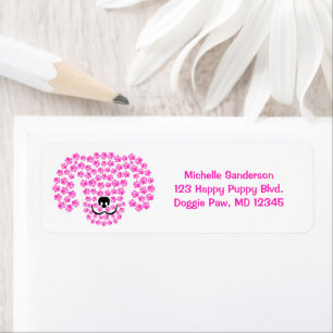 Hundekopfpawprints / Hot Pink und White /