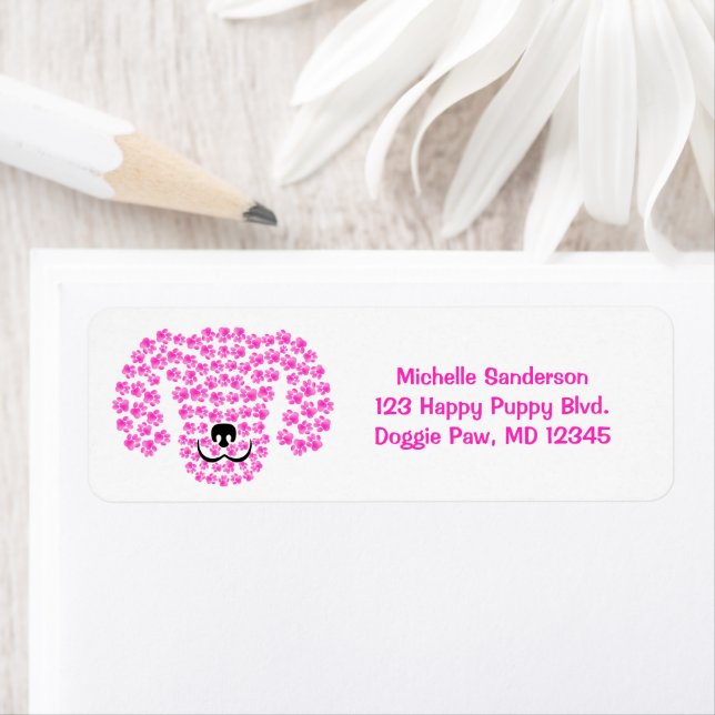 Hundekopfpawprints / Hot Pink und White / (Insitu)