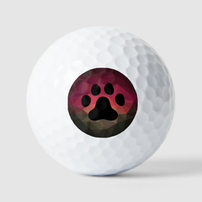 Hundekuh, Tierfußabdruck, farbiges Design Golfball (Vorderseite)