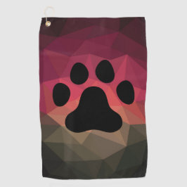 Hundekuh, Tierfußabdruck, farbiges Design Golfhandtuch