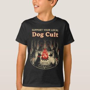 Hundekult Lustiges Halloween Hexen Okkult Grafik T-Shirt