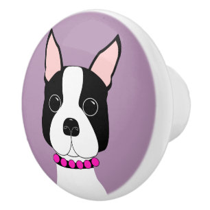 Hundekunst-Fach-Griff Bostons Terrier Keramikknauf