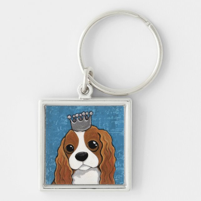Hundekunst Königcharles Spaniel-| Schlüsselanhänger (Vorne)
