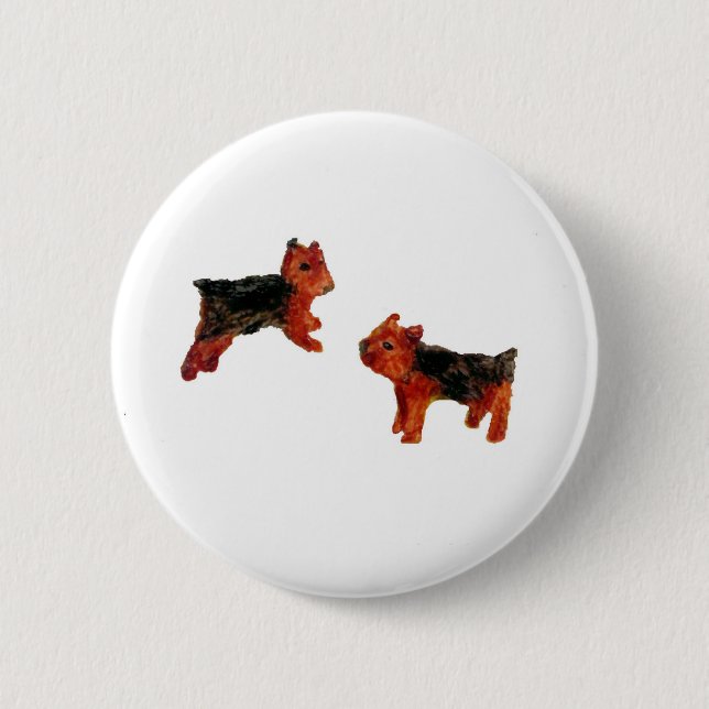 Hundekunst-niedliche Terrier Button (Vorderseite)