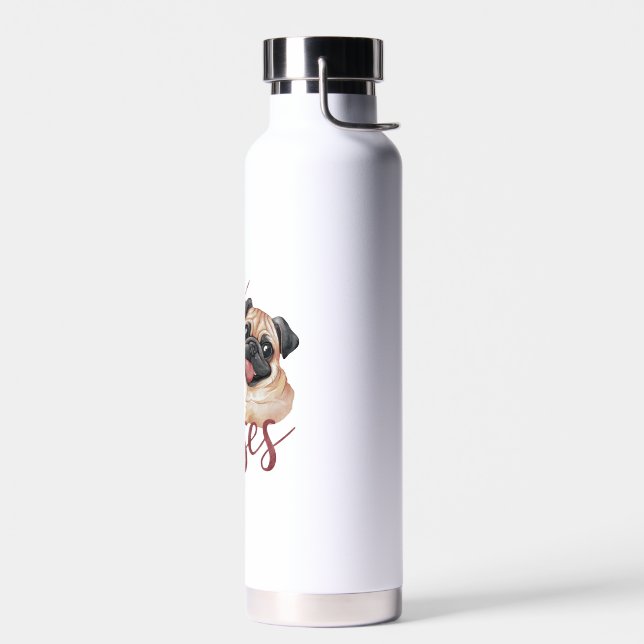 Hundekuss .Pugs & Kisses Watercolor Tee Trinkflasche (Links)